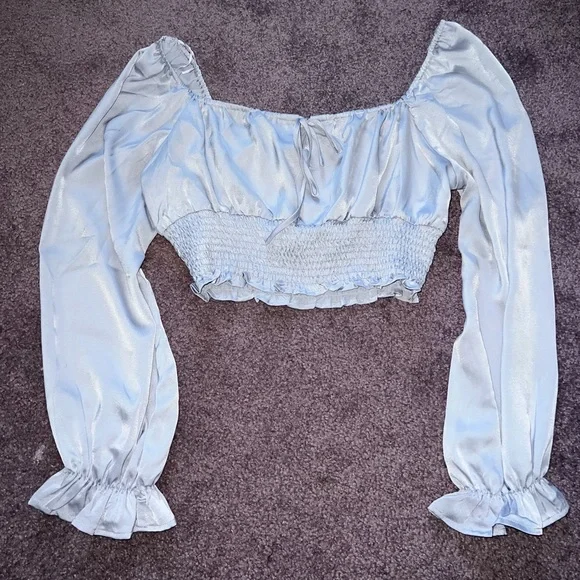 Cropped long sleeve blouse - Picture 1 of 5